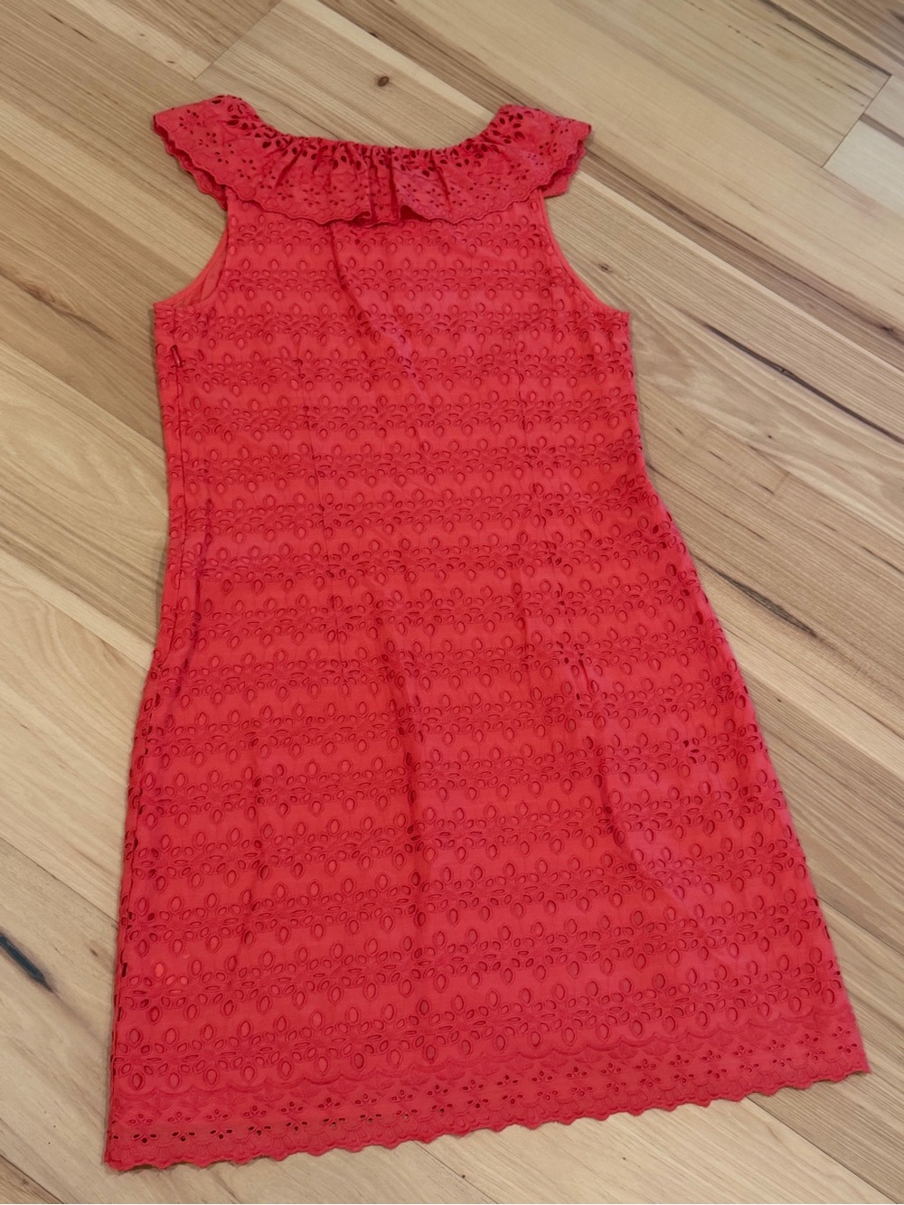 Madison Red Eyelet Ruffle Mini Dress - Picture 8 of 8